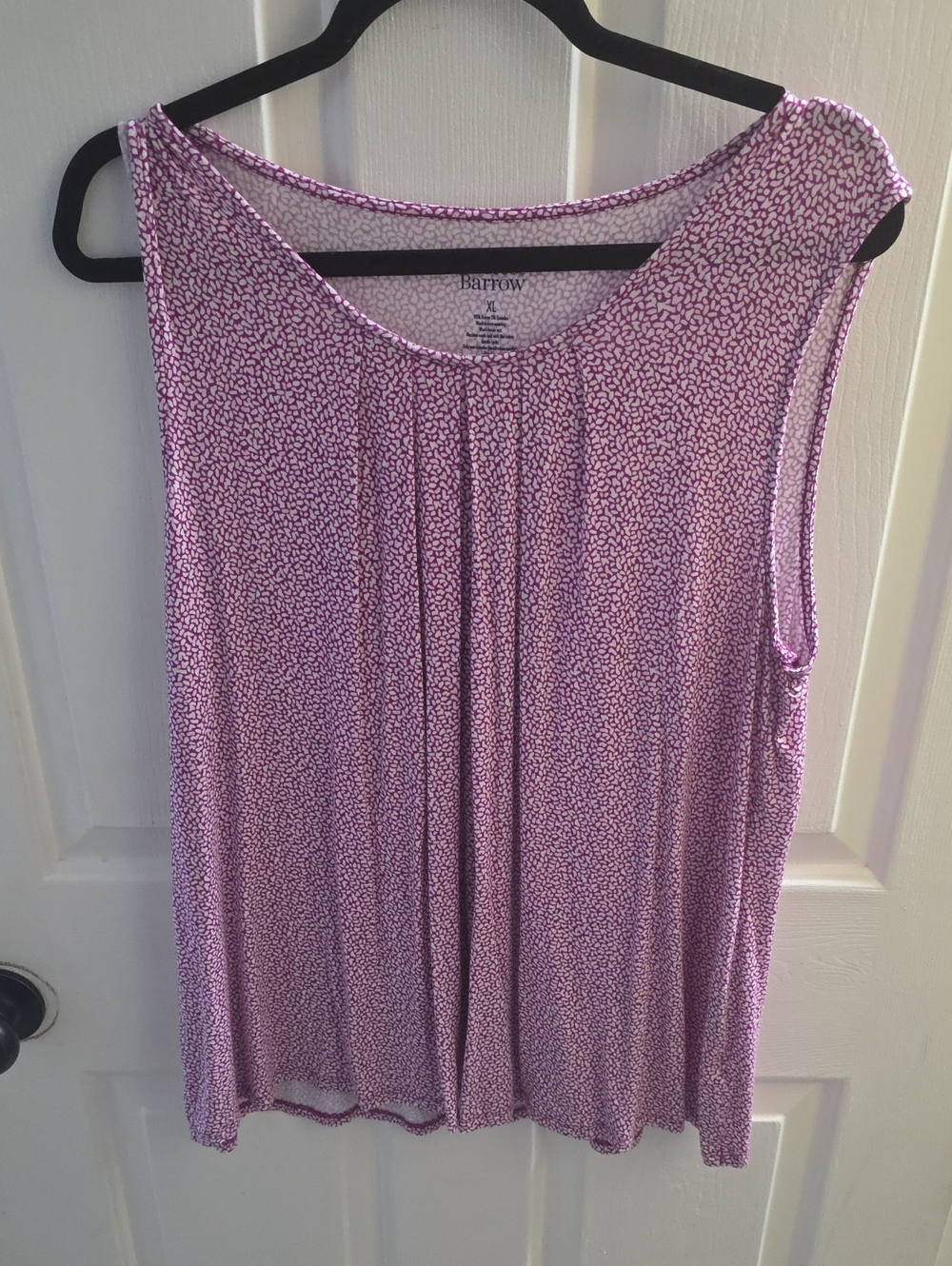 croft & barrow Lavender Micro-Print Pleated Sleeveless Tank